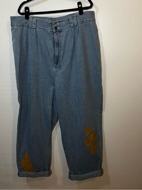 Lucy & Yak Light Blue Addison Jeans with Yellow Floral Detail